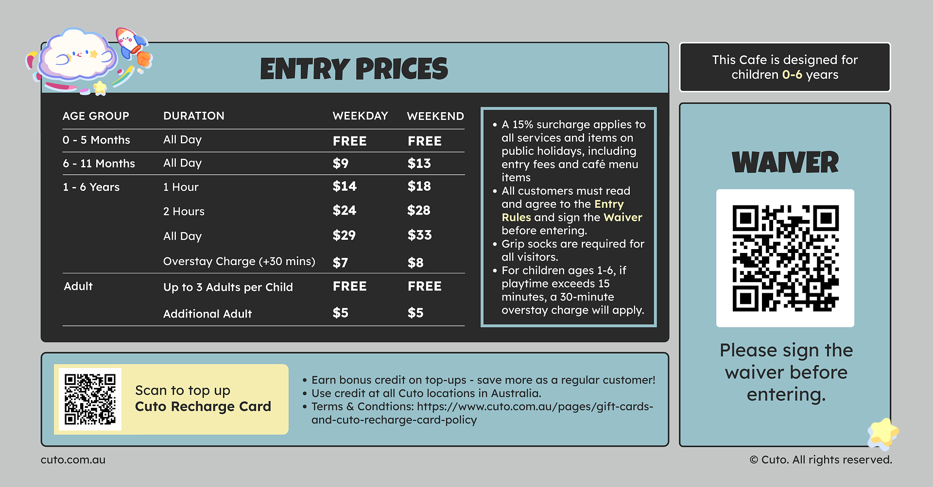 Bankstown Kids Play Entry Prices & Passes at Cuto Kids Cafe