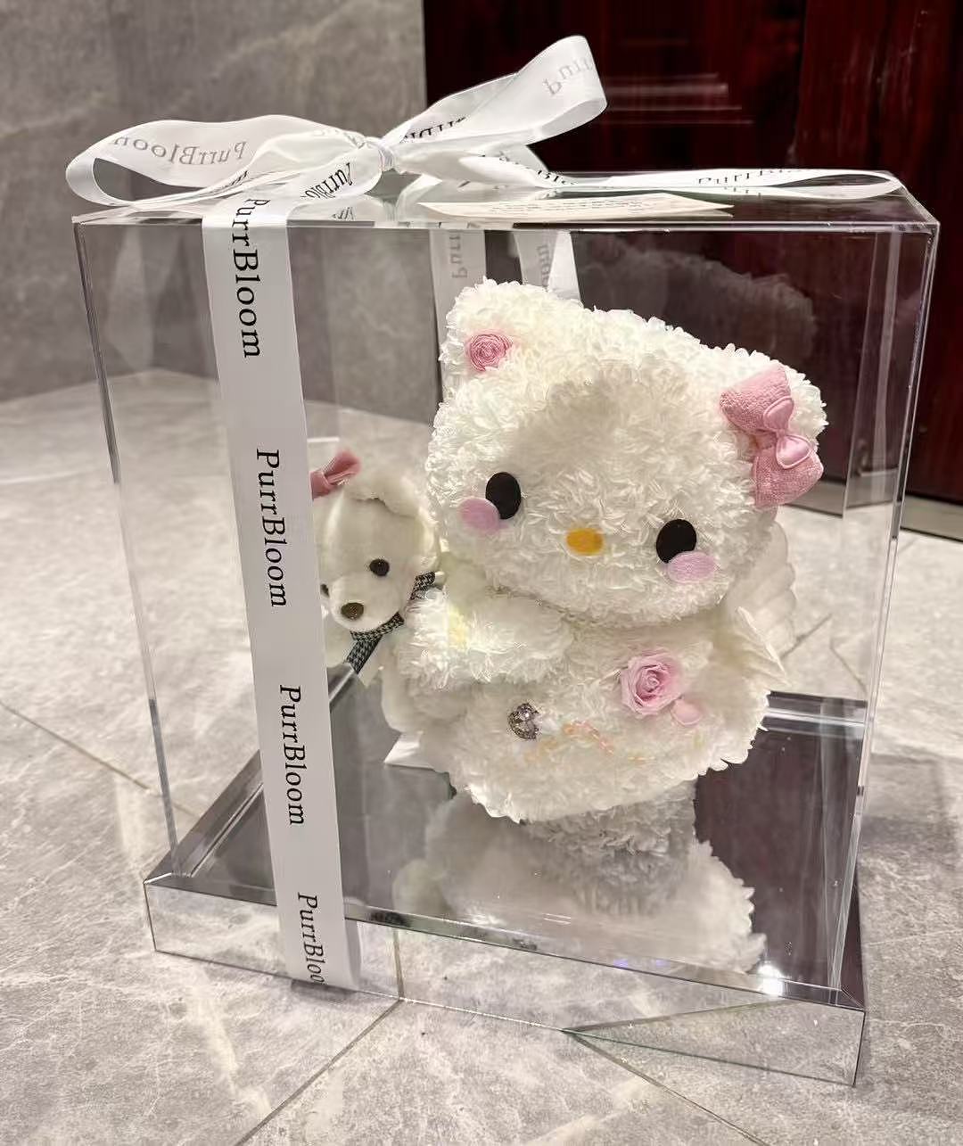 White Kitty with bear (small)