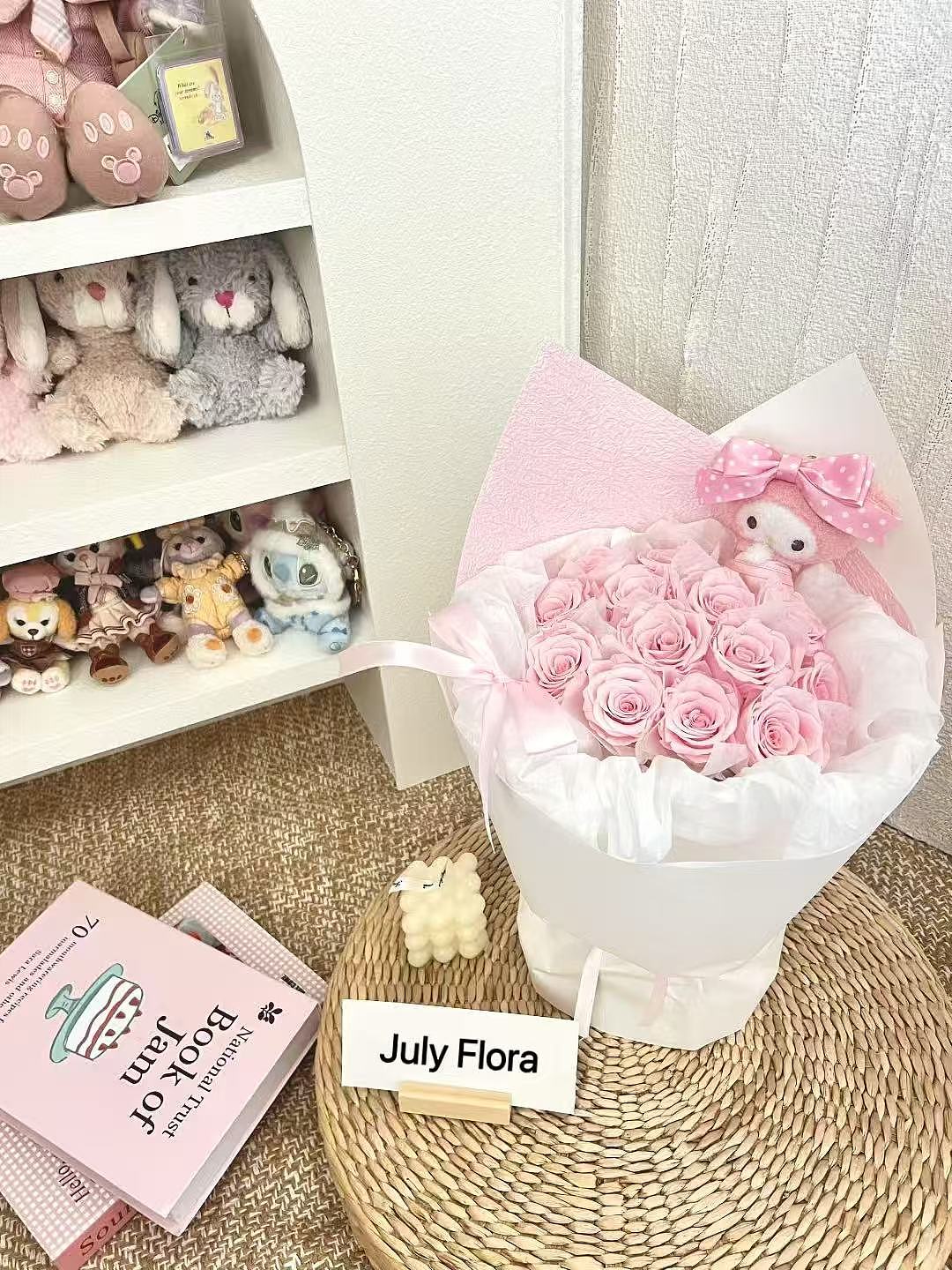 Pink Preserved Flower with Melody