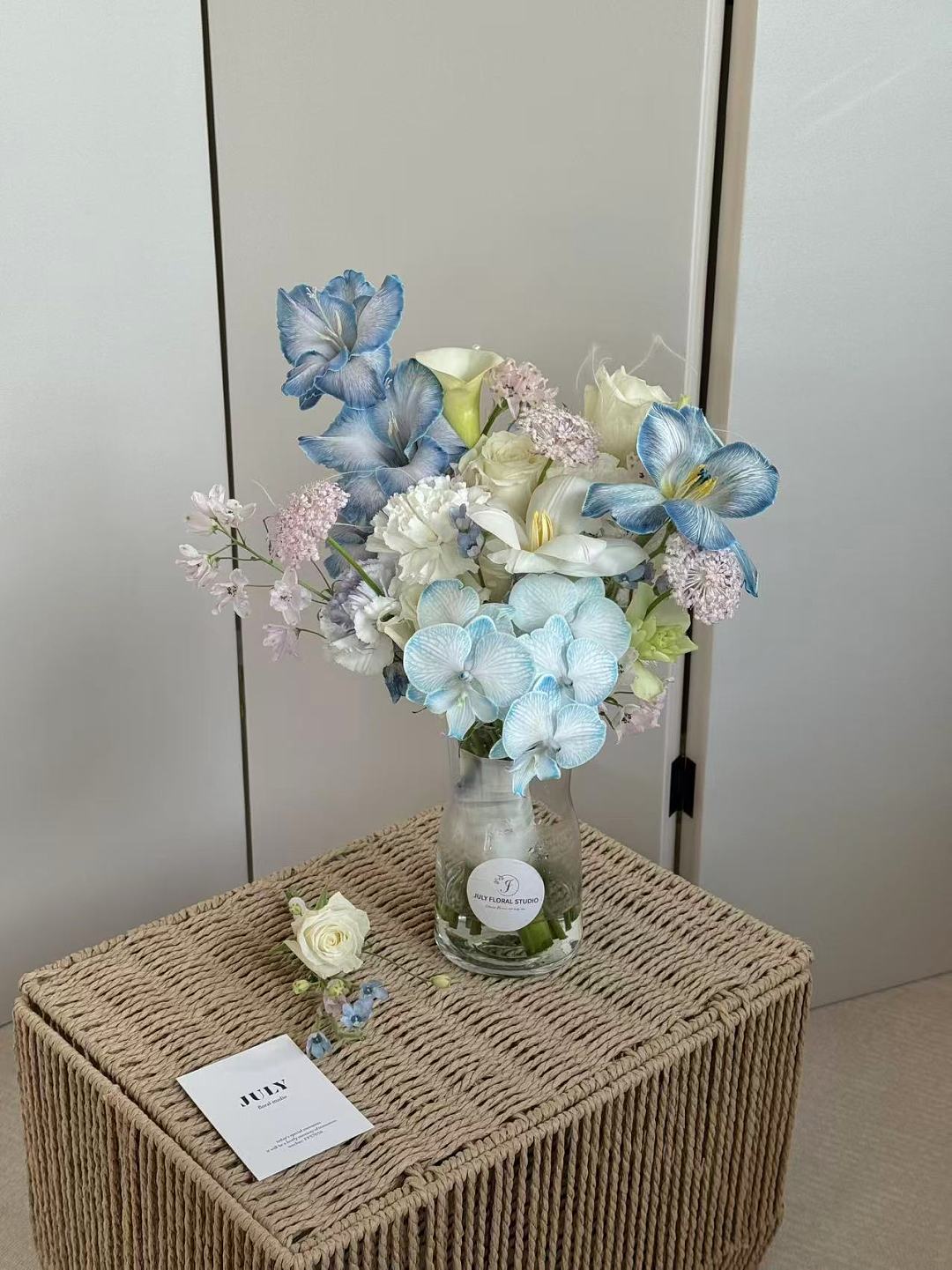 Blue Mixed Flower Hand Bouquet