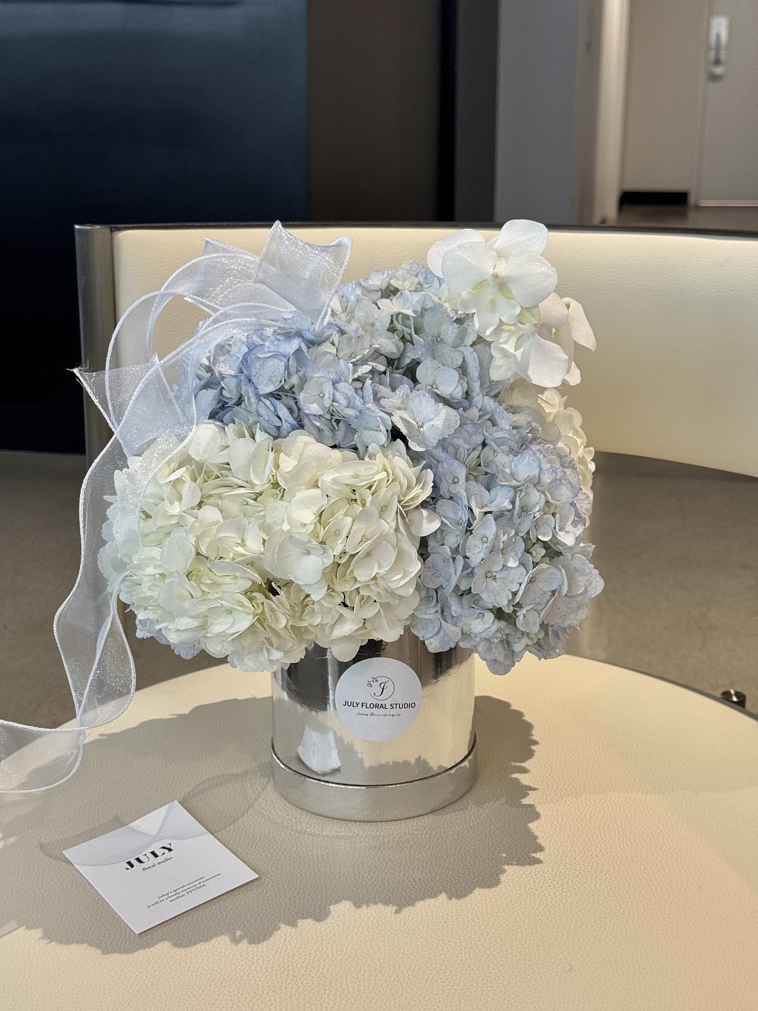 Mini Hydrangea Box in Blue & White