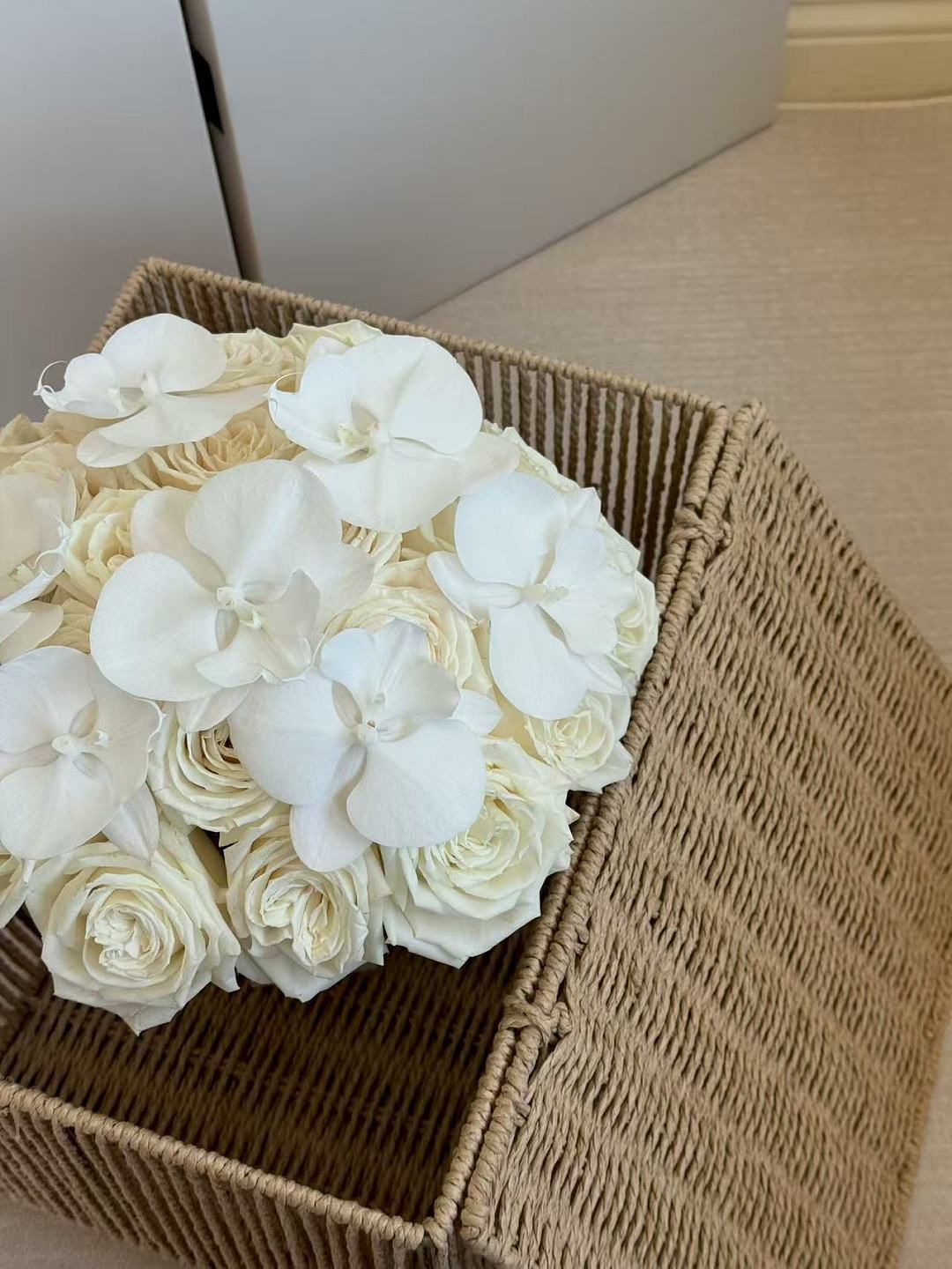 22 Playa Blanca + White Orchids Bridal Bouquet