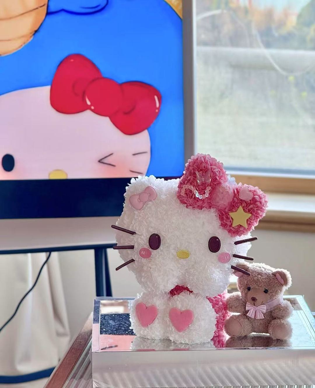 Pink Kitty with Bear 粉色小熊Kitty