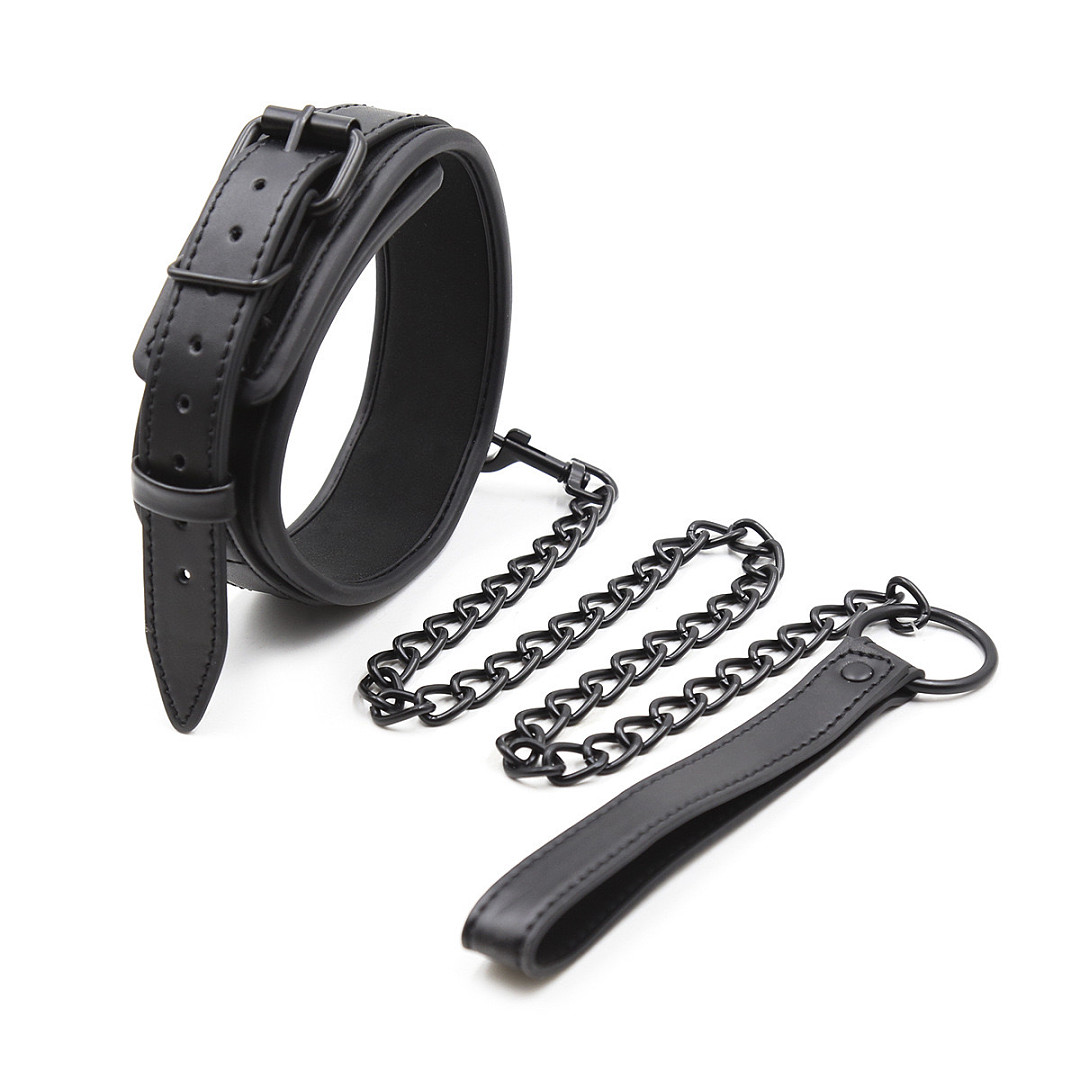 BDSM Adjustable Black Bondage Collar Neck Sleeve