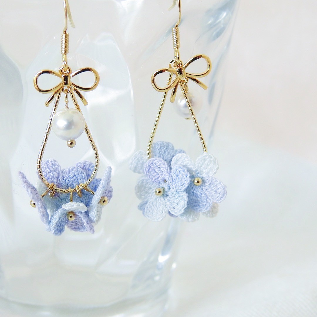 Pearl Blossom Dangle Earrings