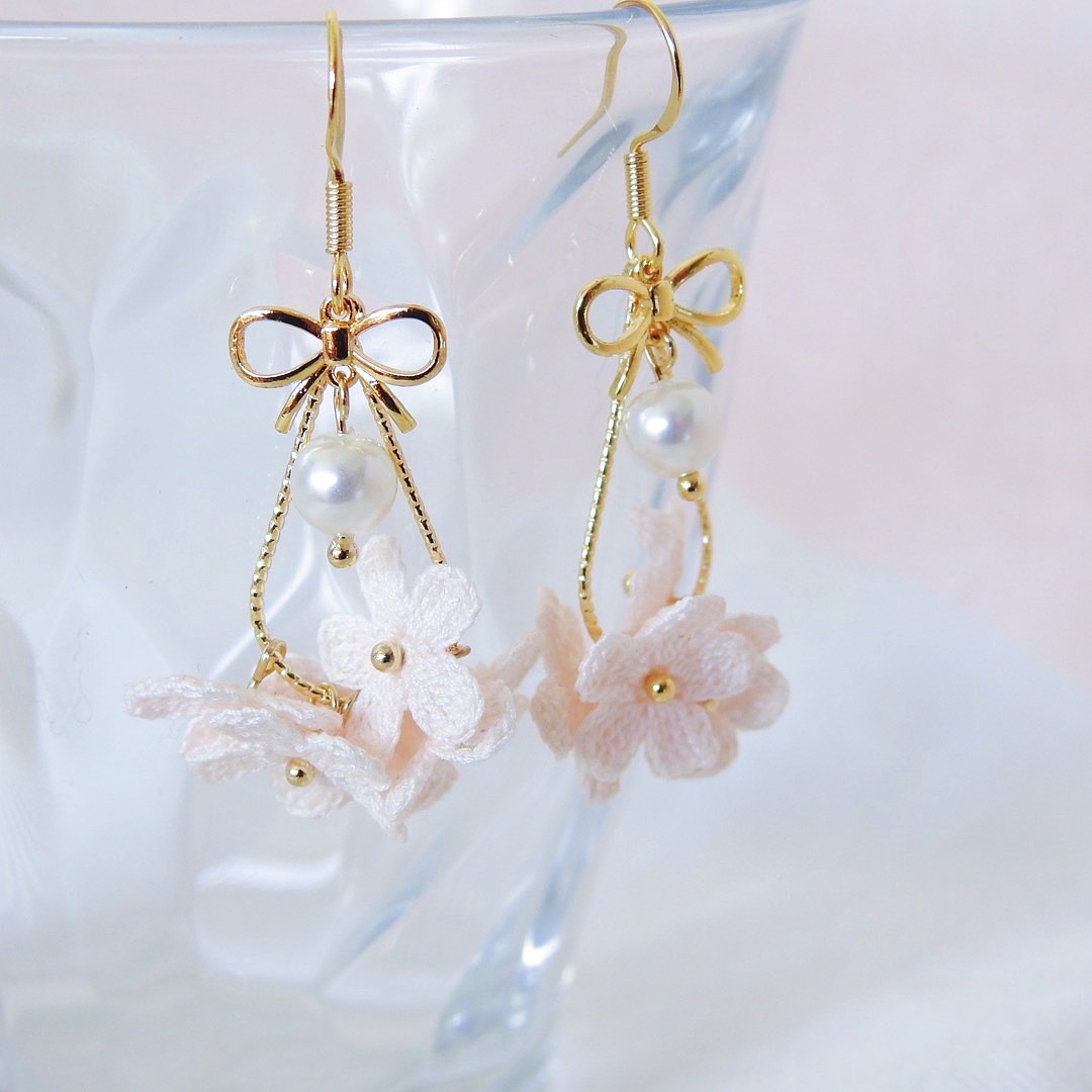 Pearl Blossom Dangle Earrings