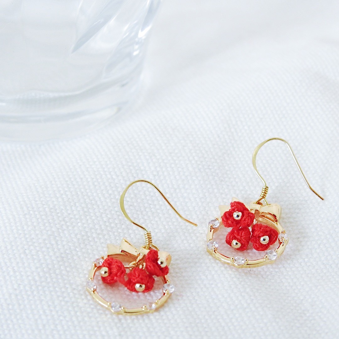 Red Bean Charm Earrings
