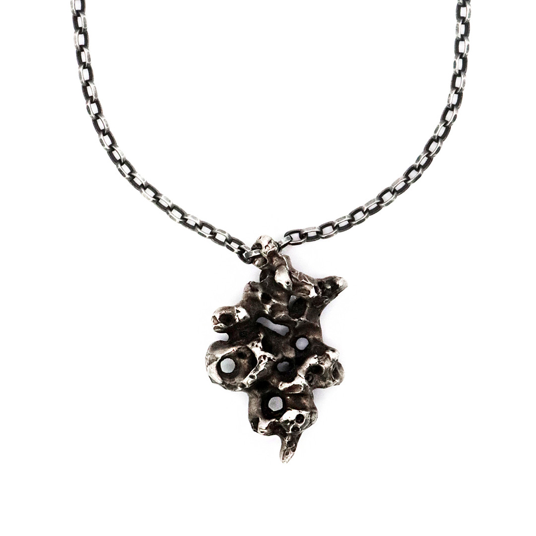 Antique Rock Silver Pendant