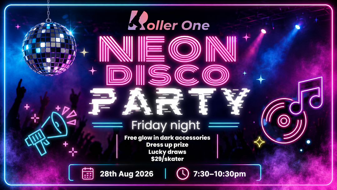 Neon Disco Party 28/08/2026 7:30pm-10:30pm