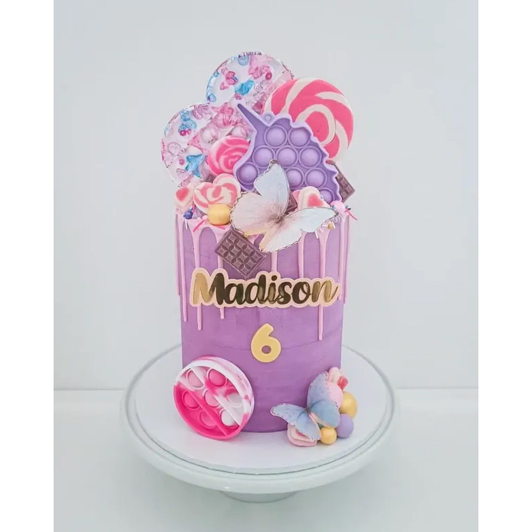 Design 14: 6-inch Extended Pop it Fidget Toy Cake Feeds 20-25 People(Party)