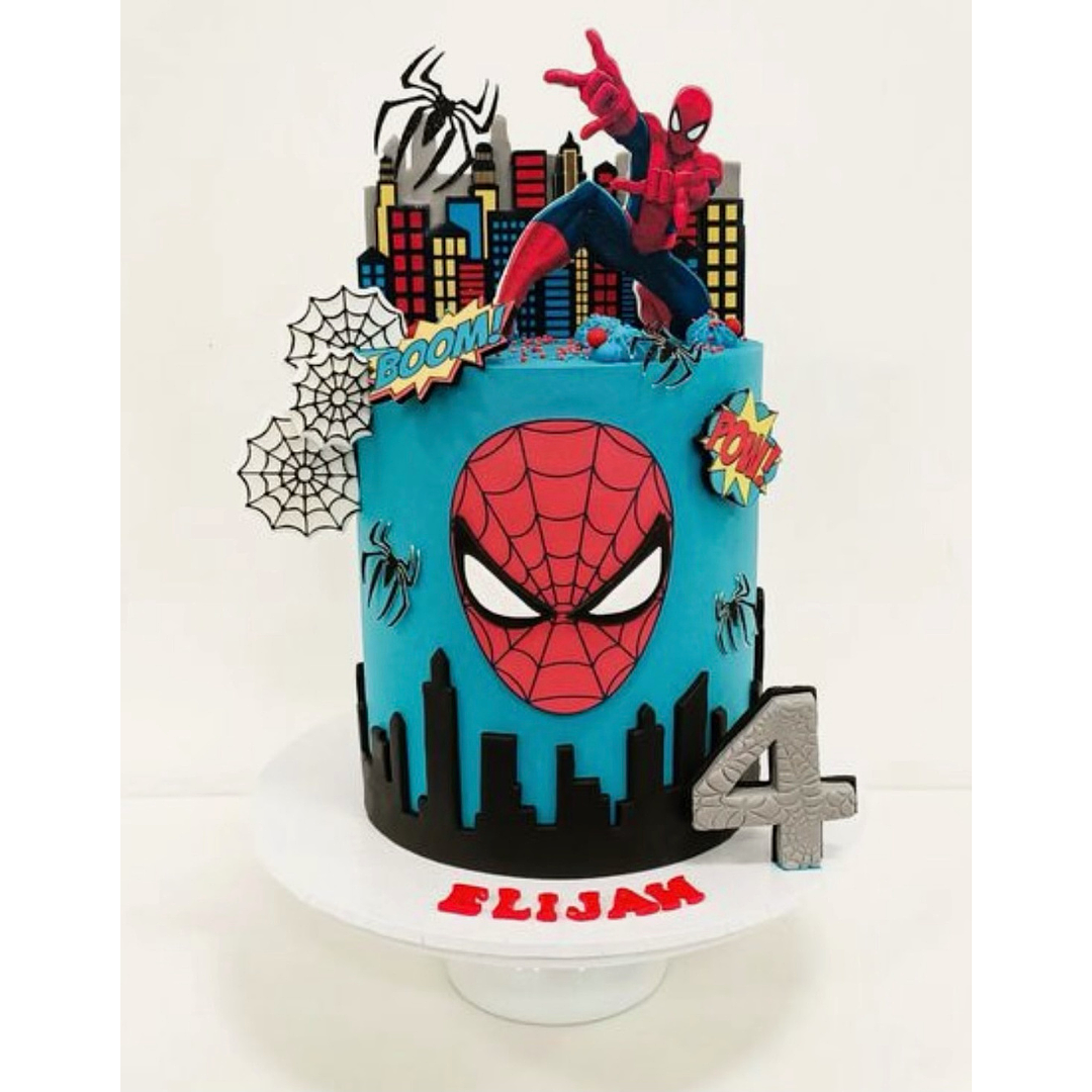Design 8: 7-inch Extended Spiderman Cake Feeds 30-40 People(Party)