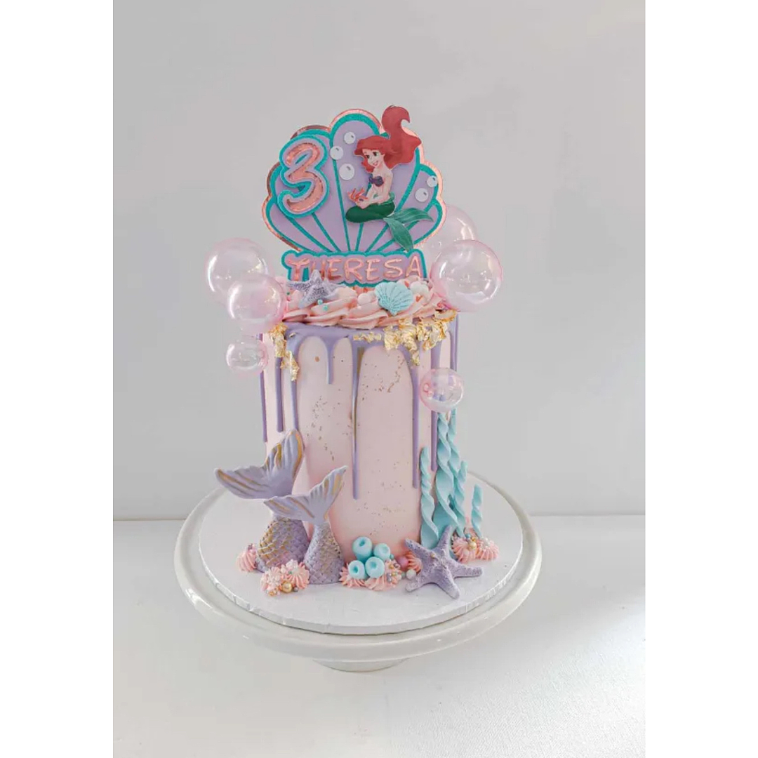 Design 20: 6-inch Extended Ariel Little Mermaid Cake Feeds 20-25 People(Party)