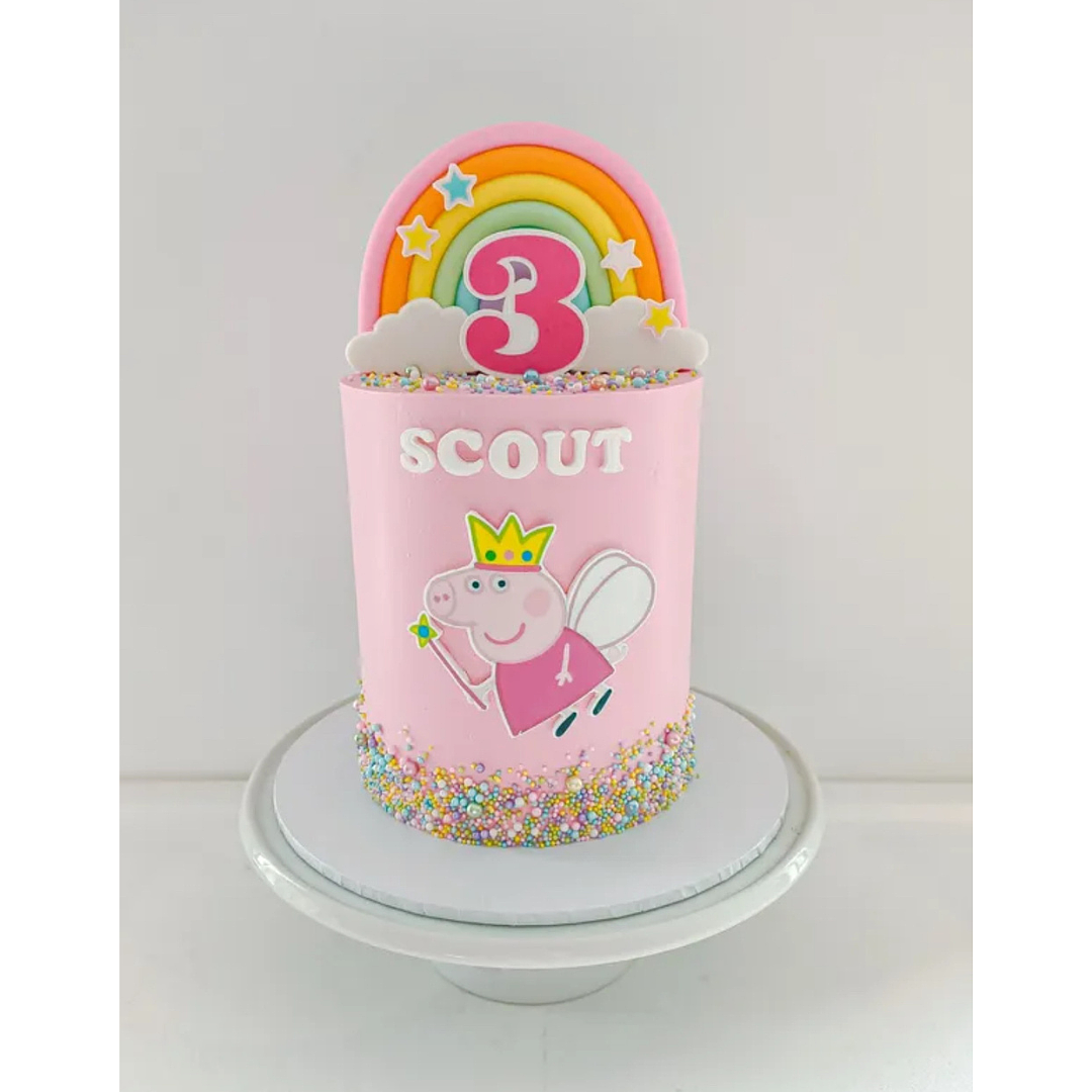 Design 19: 6-inch Extended Peppa Pig Rainbow Cake Feeds 20-25 People(Party)
