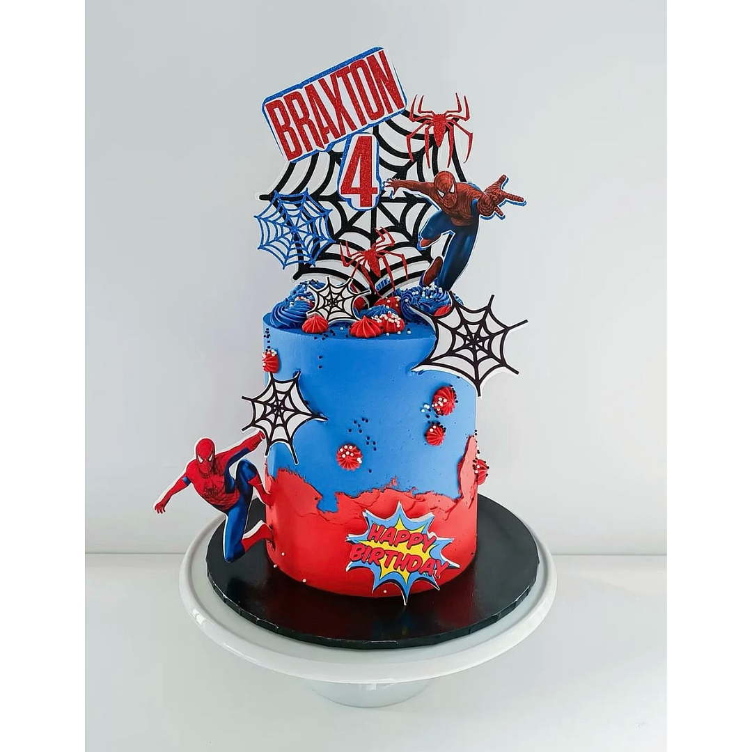 Design 12: 6-inch Extended Spiderman Cake Feeds 20-25 People(Party)