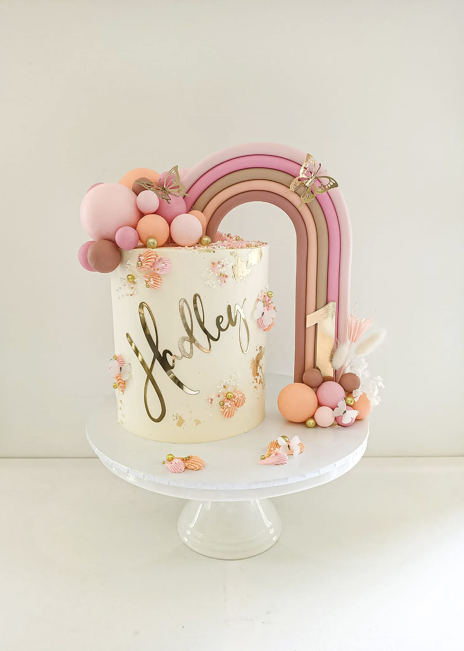 Design 24: 6-inch Extended Rainbow Butterfly Cake Feeds 20 People(Party)