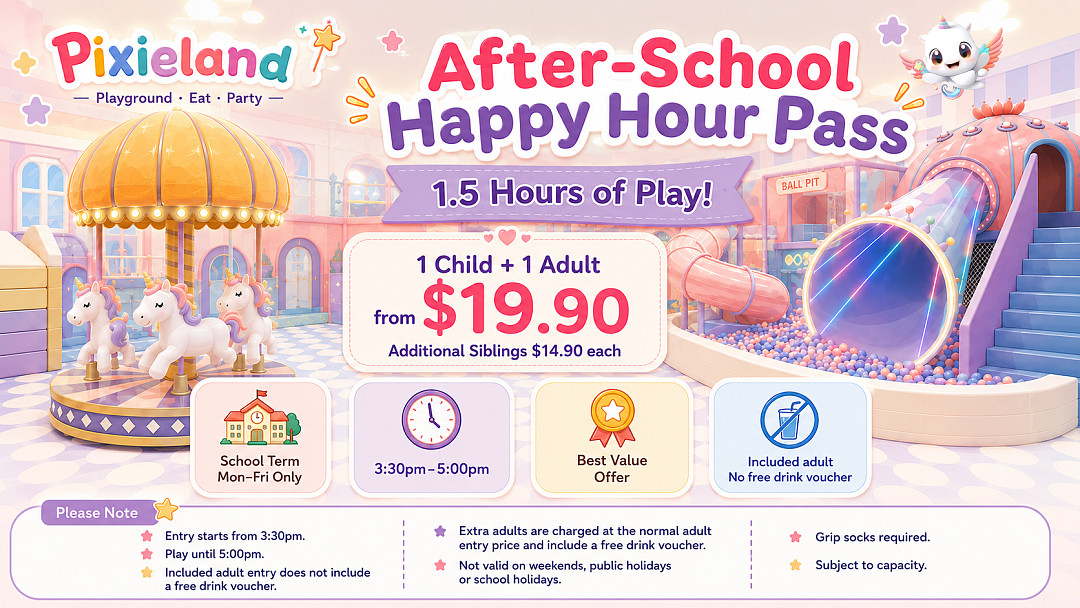 Best-Value After-School Play: 1 Child + 1 Adult, 1.5 Hours Only $19.9 # More Play, Fewer Crowds! #